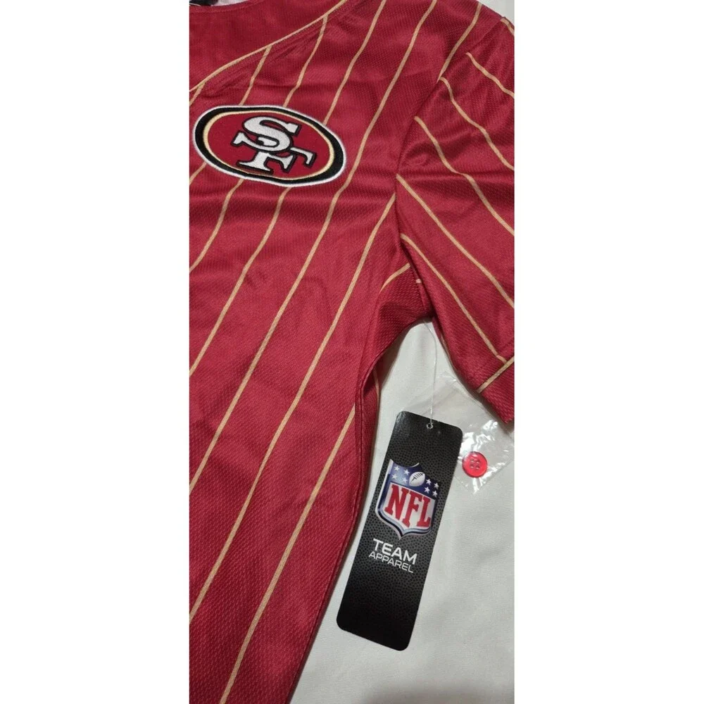 San Francisco 49ers Baseball Jersey Red And Gold Stripes Size Medium NWT